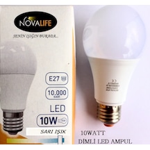 Novalife Dim Edilebilir 10Watt E27 Led Ampul Sarı Işık Dimli 10W