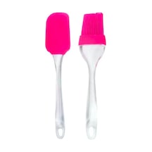 Silikon Spatula Ve Fırça Seti, 2 Parça Pembe 0