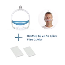 ResMed AirFit N30i CPAP Burun Maskesi STD Boy + ResMed S9 ve Air Serisi Filtre 2’li
