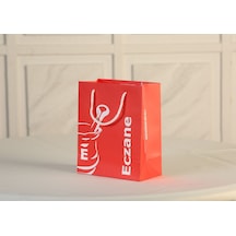 Eczane Karton Çanta Körüklü Kırmızı 25'li 20 x 10 x 23.5 CM