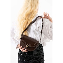 Acı Kahverengi Suni Deri Ayarlanabilir Askılı El ,kol Ve Omuz Çantası Acı Kahverengi