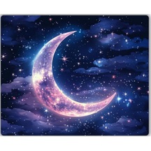 Parlak Ay Ve Yıldız Baskılı Mouse Pad 18x22 Cm