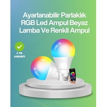 Mey İthalat Uzaktan Kumandalı Akıllı Led Ampul, Enerji Tasarruflu Beyaz