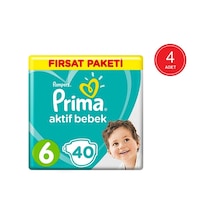 Prima Pampers Aktif Bebek Fırsat Paketi Extra Large Bebek Bezi 13-18 KG 6 Beden 4 x 40 Adet 4'lü