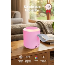 Bluetooth Hoparlör Sd Usb Destekli Taşınabilir Speaker D24 Pembe