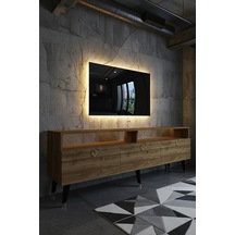 Resital Ledli Tv Sehpası - Led Işıklı - Gold Ceviz - Gl9017-2