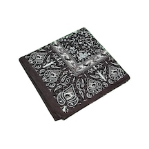 Mim Eşarp Mısırlı Eşarpları Büyük Boy Etnik Desenli Eşarp 120x120 Cm Koyu Yeşil - Füme