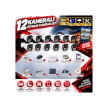12 Kameralı Güvenlik Kamerası Seti 5mp Yapay Zeka Gece Renkli Görüş 21 Warm Led Ultra Hd 521w