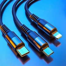 Wekome 3Wdc-125 In1 Type-C+İphone Uyumlu+Micro Usb Şarj Kablsu 1.20Cm (400382431)