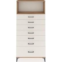 Arges Dolap Tek Raflı 7 Çekmeceli 88x30x182 Çam-aytaşı Atlas Çam