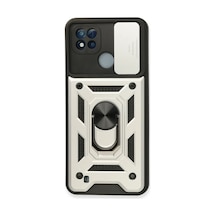 Realme C11 2021 Kılıf Pars Lens Yüzüklü Silikon - Gümüş 02