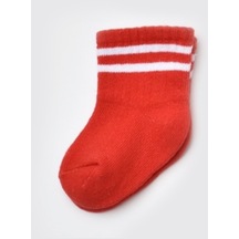 Biorganic Unisex Çizgili Tekli Bebek Çorabı 68458