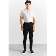 Süvari Siyah Slim Düz Twill Yarım Lastikli Jogger Pantolon Pn2020500716-s09