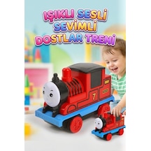 Işıklı Gülen Yüzlü Sevimli Dostlar Treni - 12 Cm Çocuklar İçin Eğitici Lokomotif