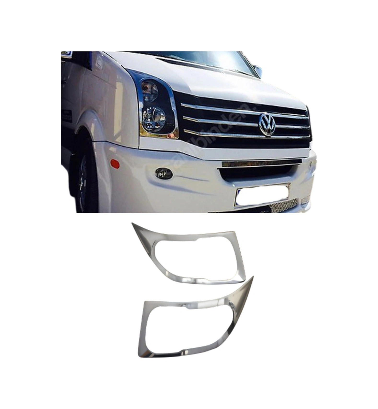 Volkswagen Crafter 2006-2017 Krom Far Çerçevesi Paslanmaz A+