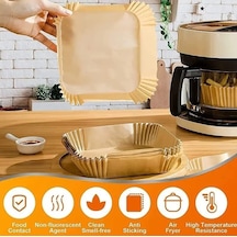 Xesha Airfryer Pişirme Kağıdı, Fritöz Yağlı Kağıdı, Yanmaz Isıya Dayanaklı Kağıt 50 Adet 50 x 22