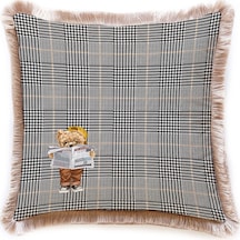 Gazeteci Teddy 3 Kadife Yastık/kırlent Dolgu Boncuk Elyaf, Ulusl. Yıkama Ve Solmama Sertifikası Çok Renkli