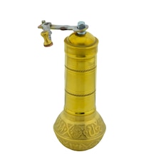 Fantom Pirinç El Yapımı Kahve Karabiber Değirmeni Öğütücü 19cm Sarı