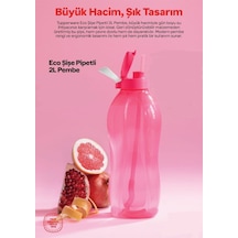Tupperware Eco Şişe Pipetli 2 Lt Pembe
