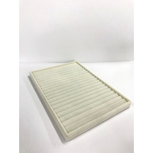 Yerli Üretim Madrid Model Süet Kumaş Krem Renk 34/24 Cm Kademeli Çekmece Ici Bileklik-kolye Standı Çok Renkli