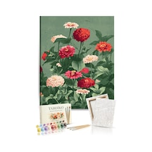 Sayılarla Boyama Seti 40 x 50 CM Tuval Şasesine Gerili Mevsim Çiçeği