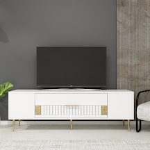Pencap Tv Sehpası Tv Ünitesi 150 Cm Beyaz Altın