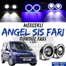 Ford Courier 2014-2023 Uyumlu Üniversal Mercekli Angel Sis Farı Metal Su Geçirmez 76 Mm Mavi H Gündüz Farı Angel Sis Farı 54973344