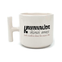 Kayınvalide İkinci Anne Baskılı Beyaz Kulplu T Kupa