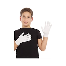 Beyaz Renk Çocuk Boy Likralı Pandomim Eldiveni Diğer