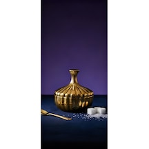 Alfafe Home Titanyum Gold Kaplama Cam Şekerlik Lokumluk, Reçellik, Sunumluk 13 Cm Altın