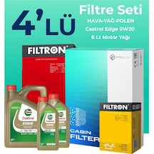 Filtron Nissan Qashqai 1.3 Benzin Filtre Bakım Seti Castrol Motor Yağlı 2021-2025 4 Lü