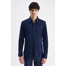 D'S Damat Ds Damat Slim Fit Lacivert Örme Gömlek 6hf02g801281m Çok Renkli