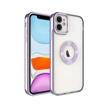 Mobilteam Apple Uyumlu iPhone 11 Kamera Korumalı Logo Gösteren Omega Kılıf lila Lila