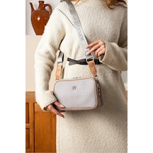 Just Polo Kadın Ayarlanabilir Askılı Su Geçirmez Lüks Omuz Çantası Shoulder Bag Ebat: 16 X 26 Cm Gri