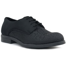 Rakerplus Siyah Desenli Bağcıklı Takım Elbise Klasik Çocuk Ayakkabı