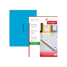 Tanex Tw-2000 210X297MM X100 Adet Mavi Pastel Etiket X5 Paket