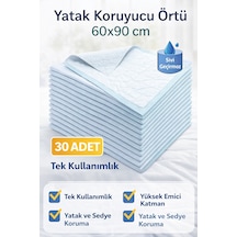 Yatak Koruyucu Örtü 60x90 Cm 30 Adet Tek Kullanımlık Sıvı Geçirmez Hasta Altı Bezi