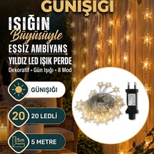 Dekoratif Yıldız Led Perde Aydınlatma 20 Led 5 Metre Günışığı Işıklı