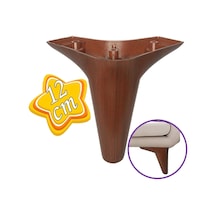 Zelve 12 Cm Ceviz Ahşap Desenli Lüx Mobilya Kanepe Sehpa Ünite Koltuk Ayağı Baza Ayak