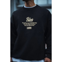 Yake Store Kışlık Bisiklet Yaka Ön Ve Arka Baskılı Sweatshirt - Siyah - Siyah Yake Store Kışlık Bisiklet Yaka Ön Ve Arka Baskılı Sweatshirt - Siyah - Siyah