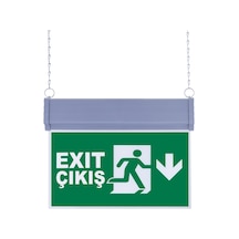 Sg051-a2 Çift Yönlü Acil Yönlendirme Armatürü Zincirli Exit Çıkış Aşağı Ae39c Beyaz