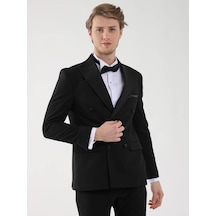 Dufy Siyah Erkek Slim Fit Sivri Yaka Smokin Takım - 92393 Siyah Dufy Siyah Erkek Slim Fit Sivri Yaka Smokin Takım - 92393 Siyah