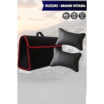 Suzuki Grand Vitara Uyumlu Siyah Renk Bagaj Çantası Koltuk Yastığı Lüks Model