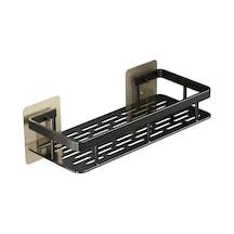 Banyo Raf Depolama Rafı Hiçbir Matkap Duvara Monte Şampuan Siyah