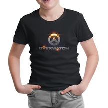 Overwatch - Logo Siyah Çocuk Tshirt