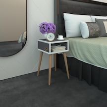 Kenzlife Komodin Ragnarok 49 29 29 Gri Komidin Ahşap Ayaklı