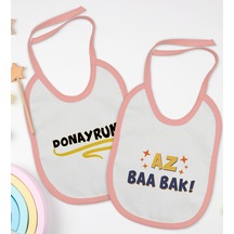 BK Kids Az Baa Bak ve Donayrum Tasarımlı 2’li Pembe Mama Önlüğü-1 Pembe