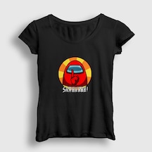 Presmono Kadın Shhh Among Us T-shirt Siyah