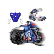 1:10 Uzaktan Kumandalı Rc Drift Akrobasi Motorsikleti - 360 Derece Dönüş - Işıklı - 2.4 Ghz Mavi
