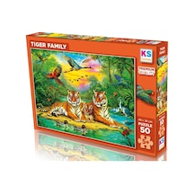 Ks Games 50 Parça Kaplan Ailesi Erkek Çocuk Puzzle/yapboz - 5 Yaş Üzeri - 31756